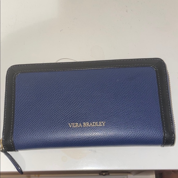 Vera Bradley Blue and Black Wallet - Picture 1 of 7